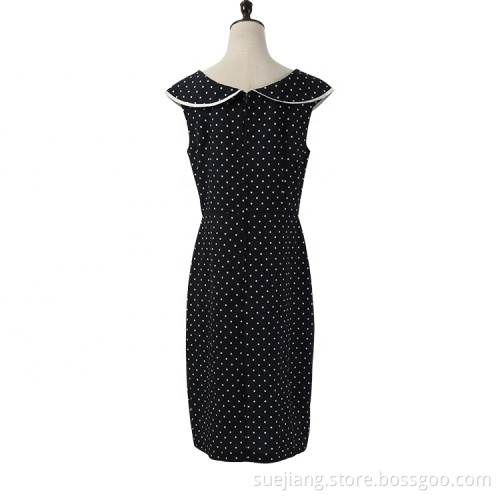 dot satin ladies formal office elegant dresses